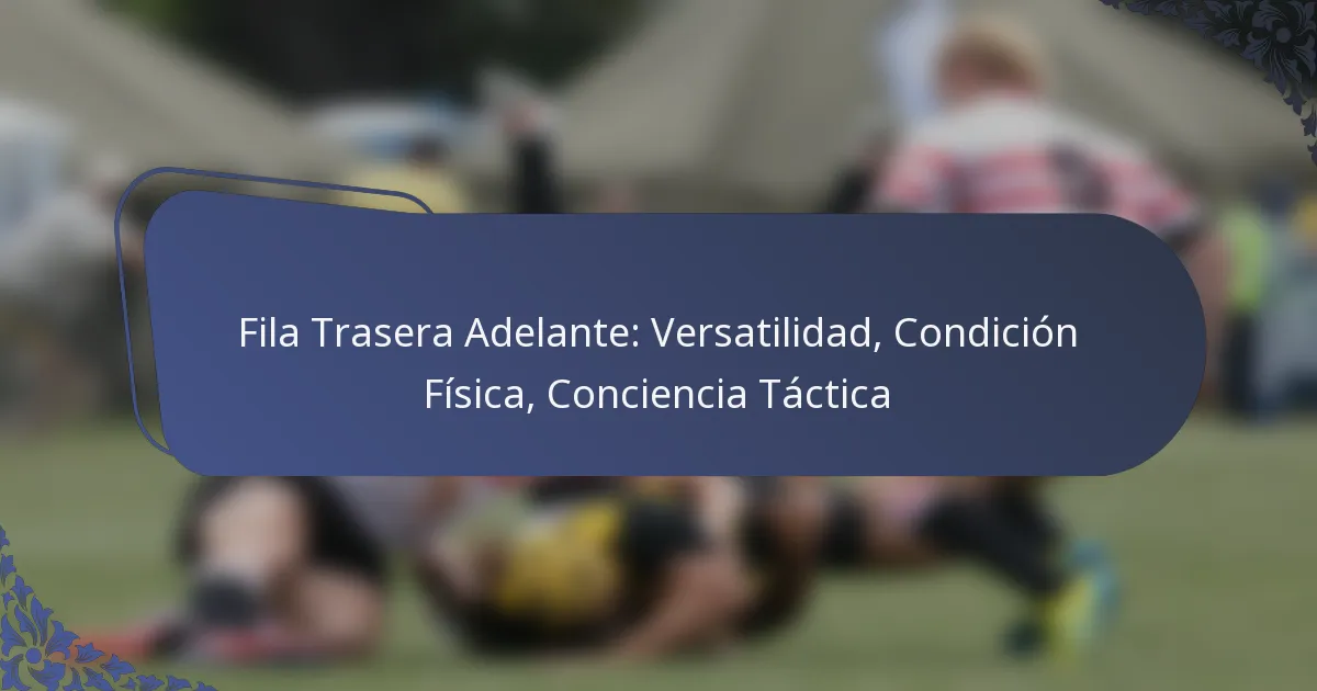 Fila Trasera Adelante: Versatilidad, Condición Física, Conciencia Táctica