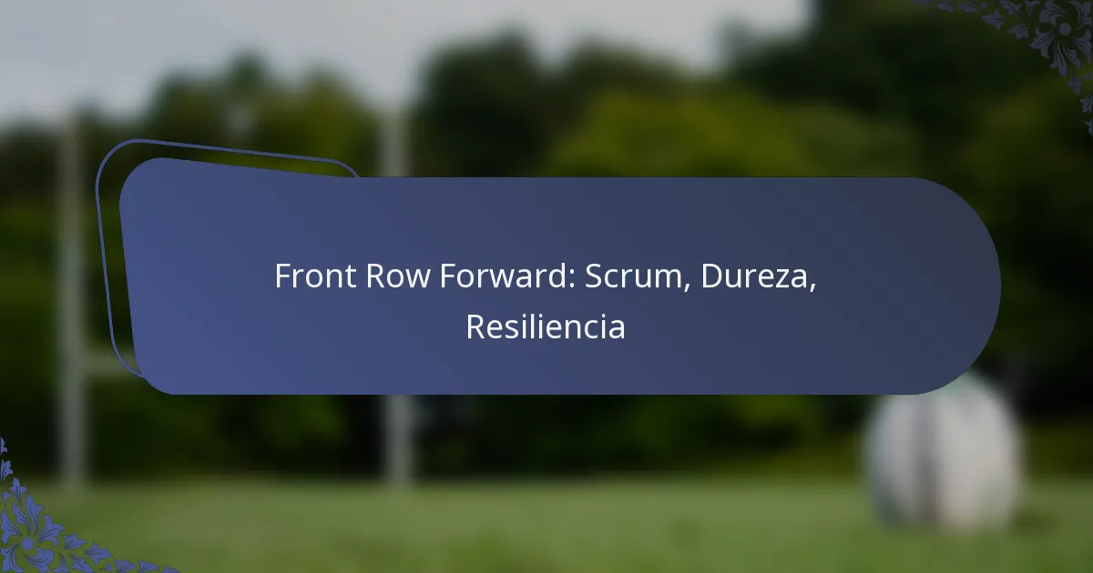 Front Row Forward: Scrum, Dureza, Resiliencia