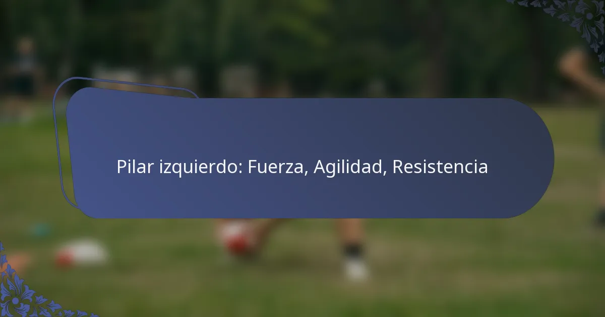 Pilar izquierdo: Fuerza, Agilidad, Resistencia