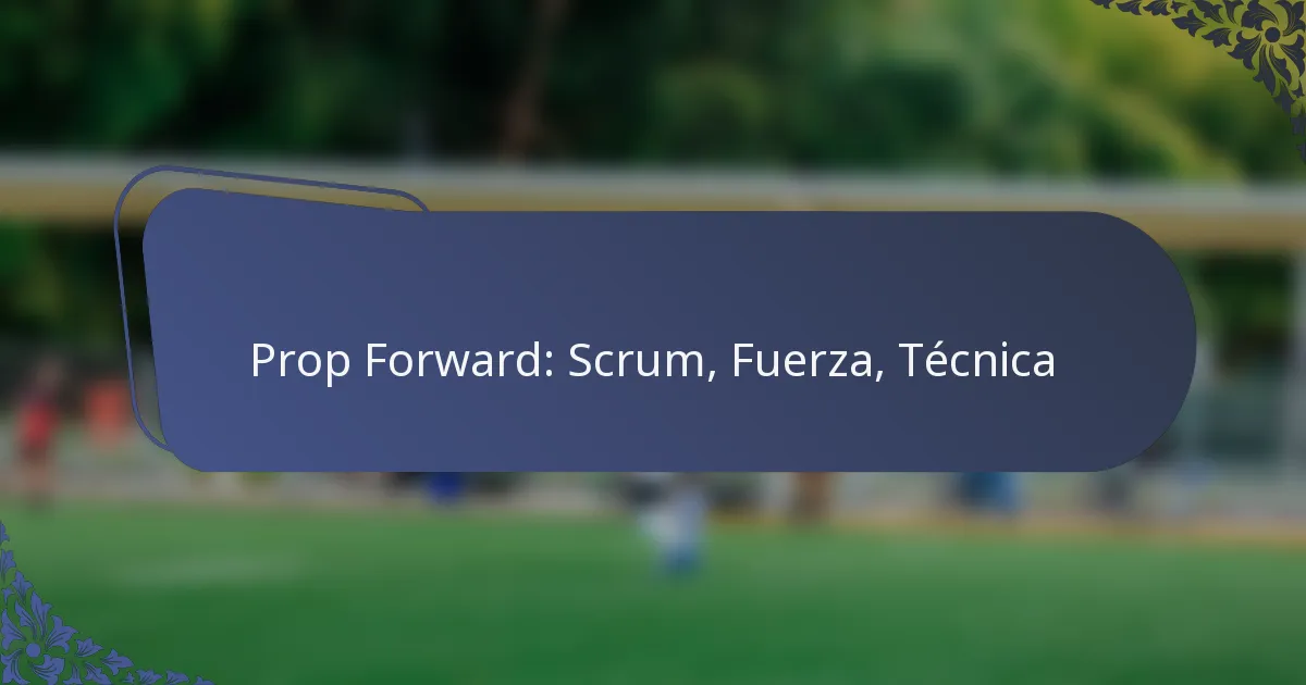 Prop Forward: Scrum, Fuerza, Técnica