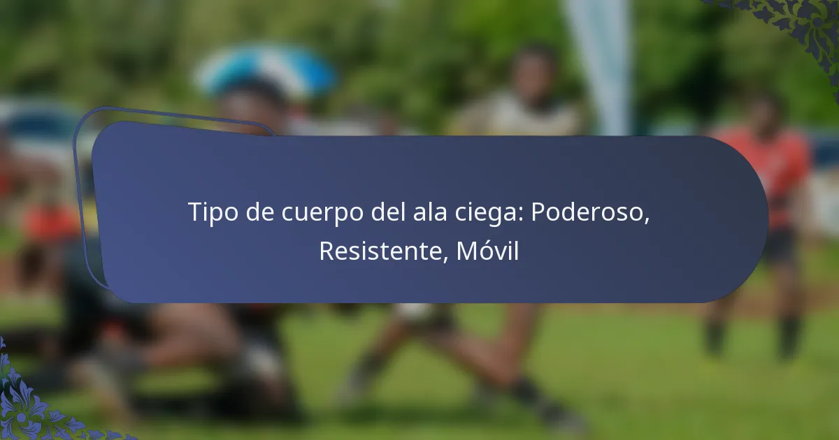 Tipo de cuerpo del ala ciega: Poderoso, Resistente, Móvil