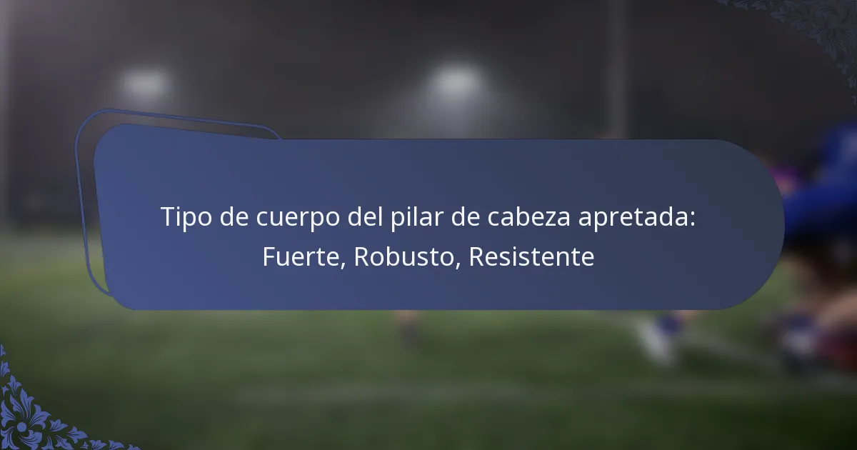 Tipo de cuerpo del pilar de cabeza apretada: Fuerte, Robusto, Resistente